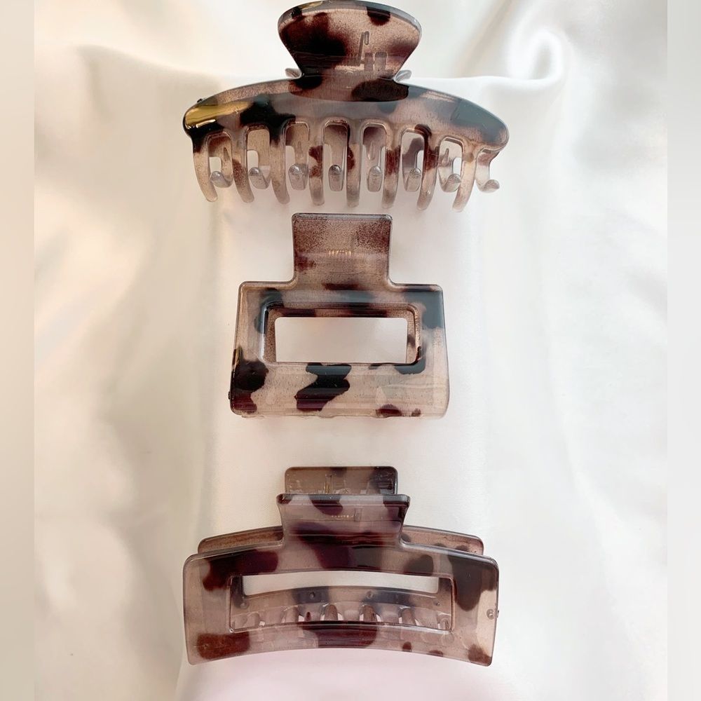 AMARA Large Tortoise Claw Clip Set - 3 pc